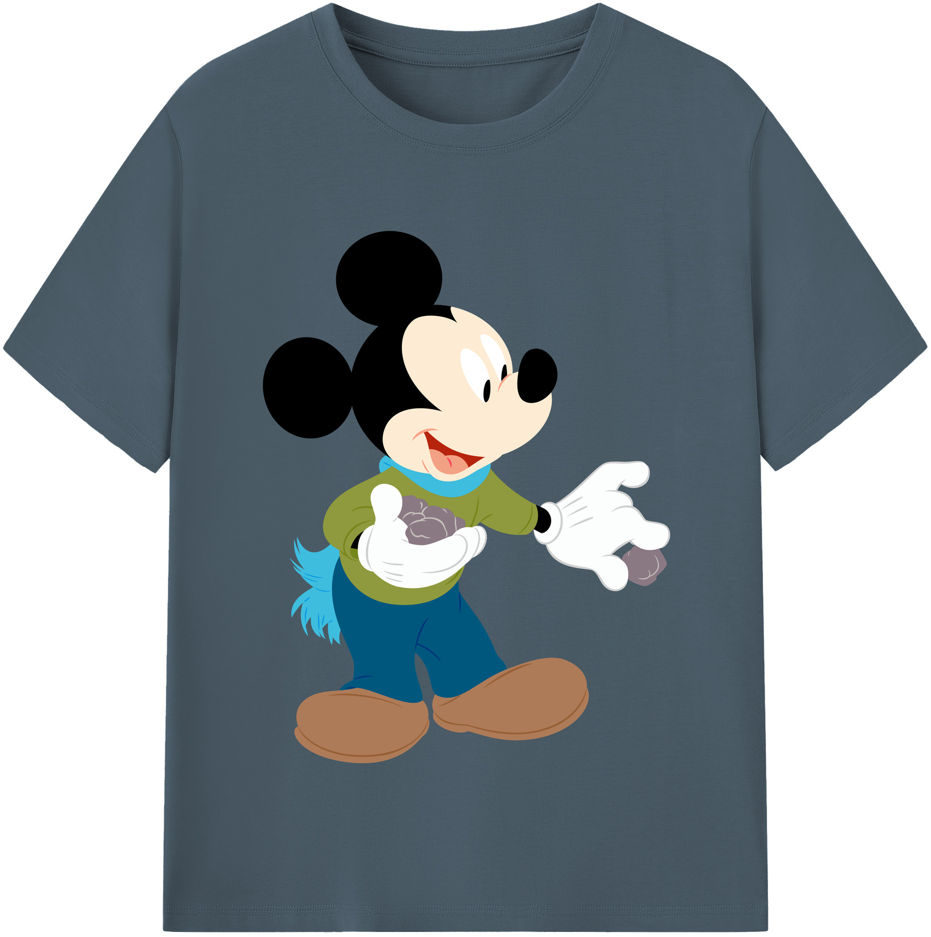 （画像用） ミッキーマウス Mickey Mouse 綿100％半袖Tシャツ（フロントプリント）